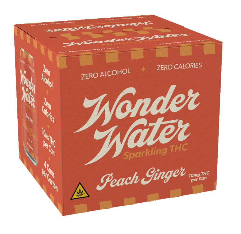 [WW-G10Pg-10-MC] Wonder Water-Peach Ginger-10mg-Gummies-10ct-Master Case