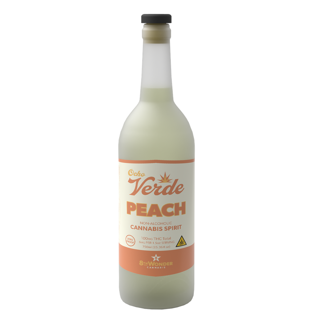 [OV-S06Pe-6x750-F] Ocho Verde Peach 100mg Spirit Case, 6x750mL
